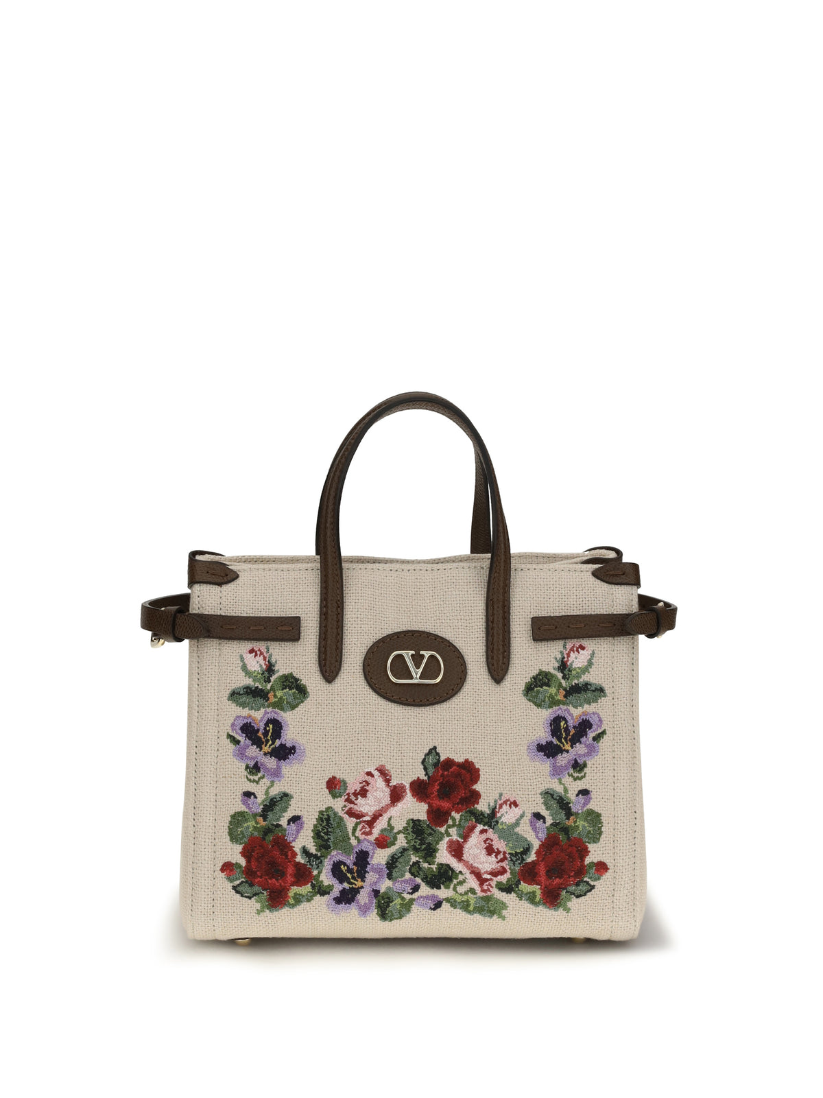 Valentino Garavani Women Antibes Mini Handbag In Embroidered Linen