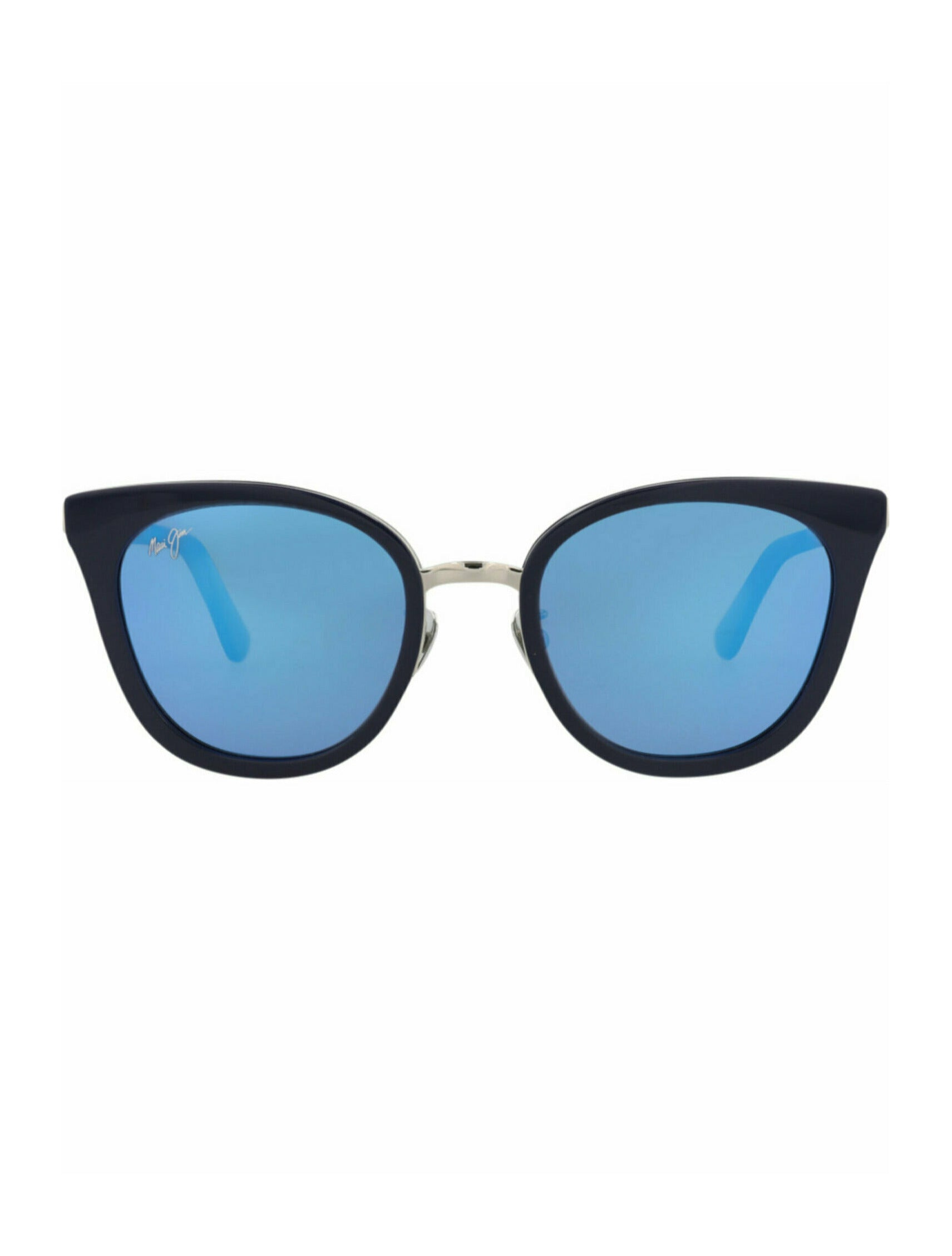 Maui Jim Womens Cat Eye Blue Silver Blue Fashion Designer Eyewear