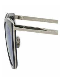 Maui Jim Womens Cat Eye Blue Silver Blue Fashion Designer Eyewear