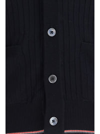Thom Browne Men Ribbed Merino Wool Cardigan
