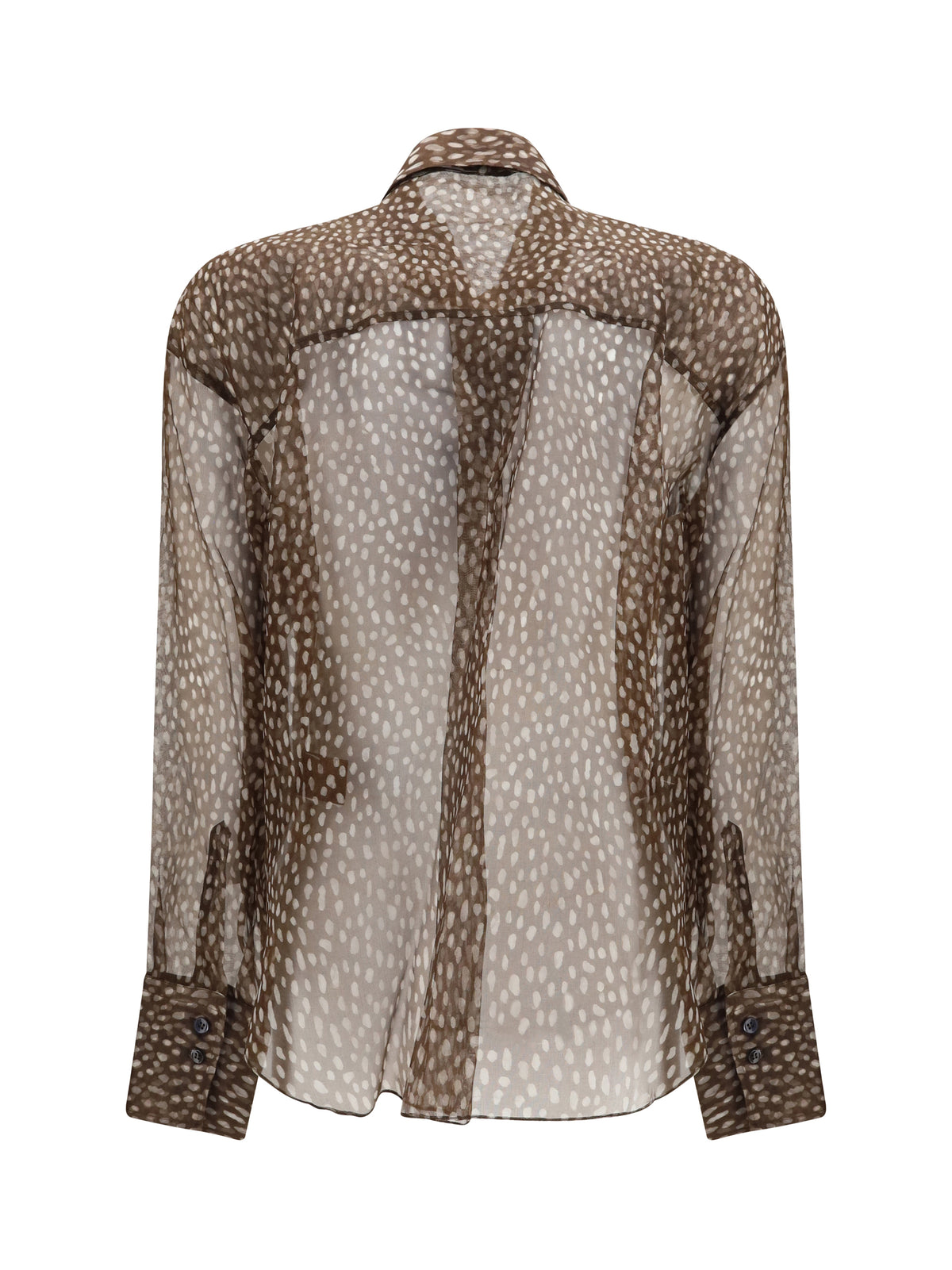 Brunello Cucinelli Women Dapple Silk Organza Shirt With Neck Tie