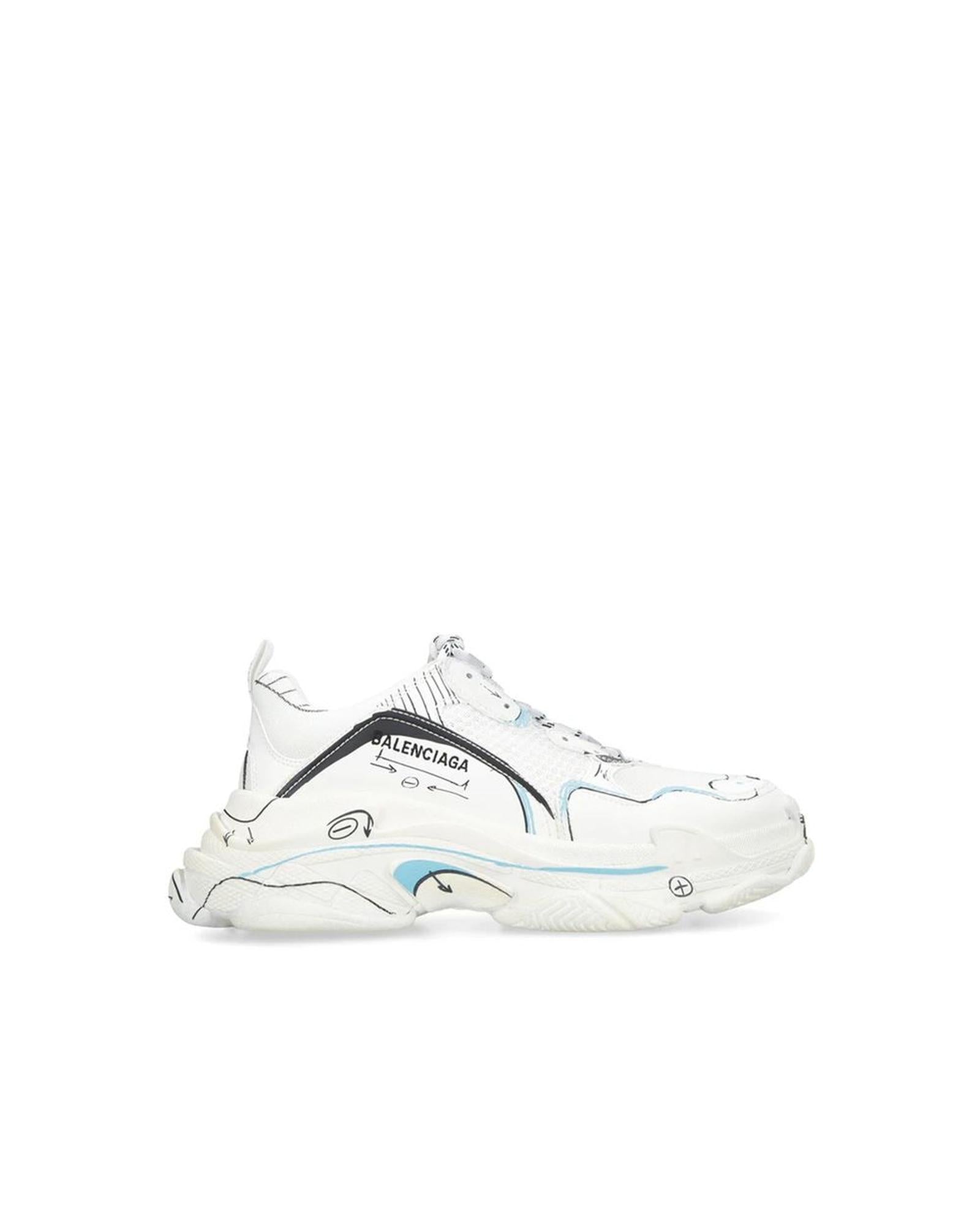 Balenciaga Triple S Sneakers Graphic Print Men White