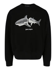 Palm Angels Mens  Broken-Shark Crewneck Sweatshirt