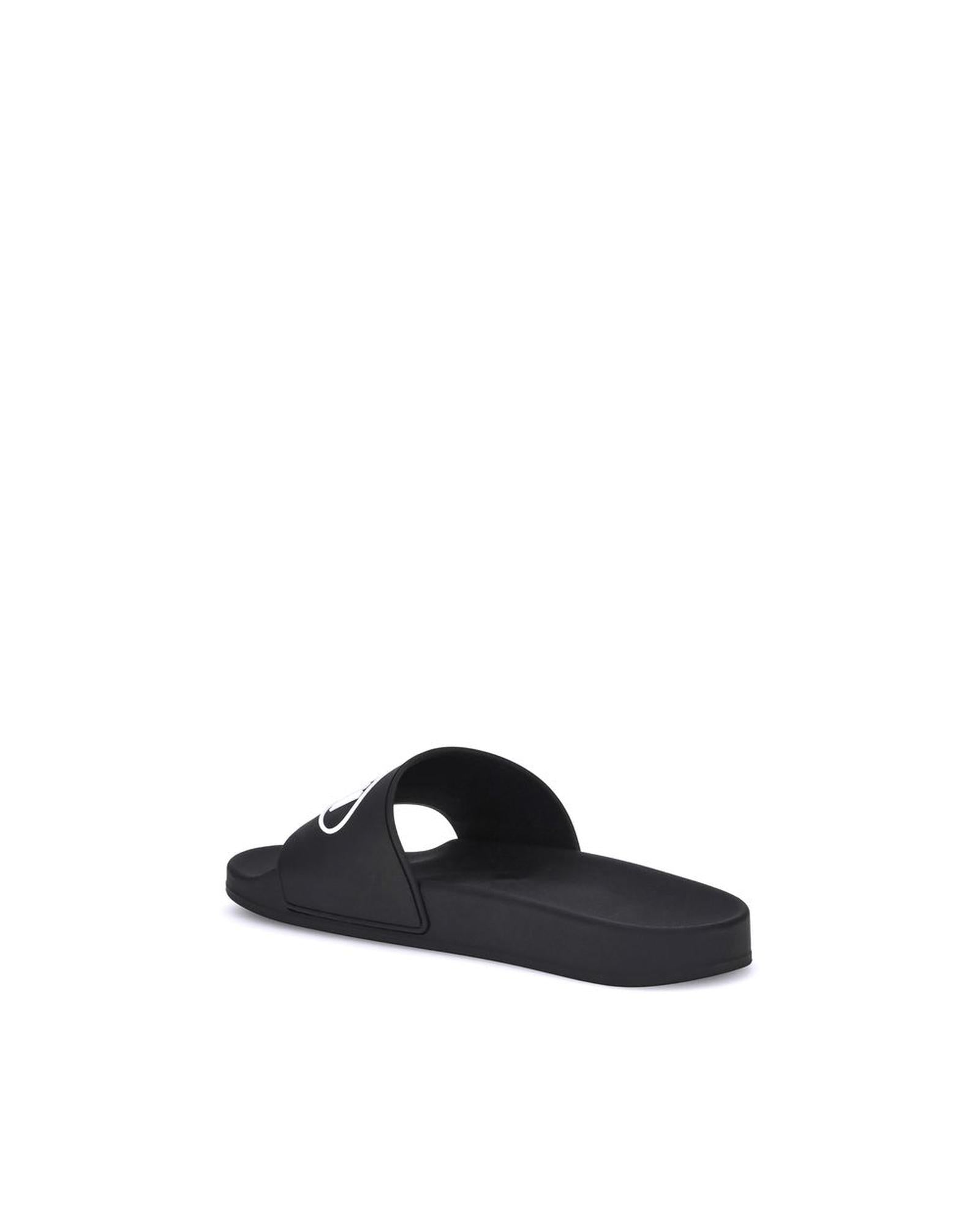Balenciaga Slides Logo Detail Rubber Men Black Sandals – Bluefly