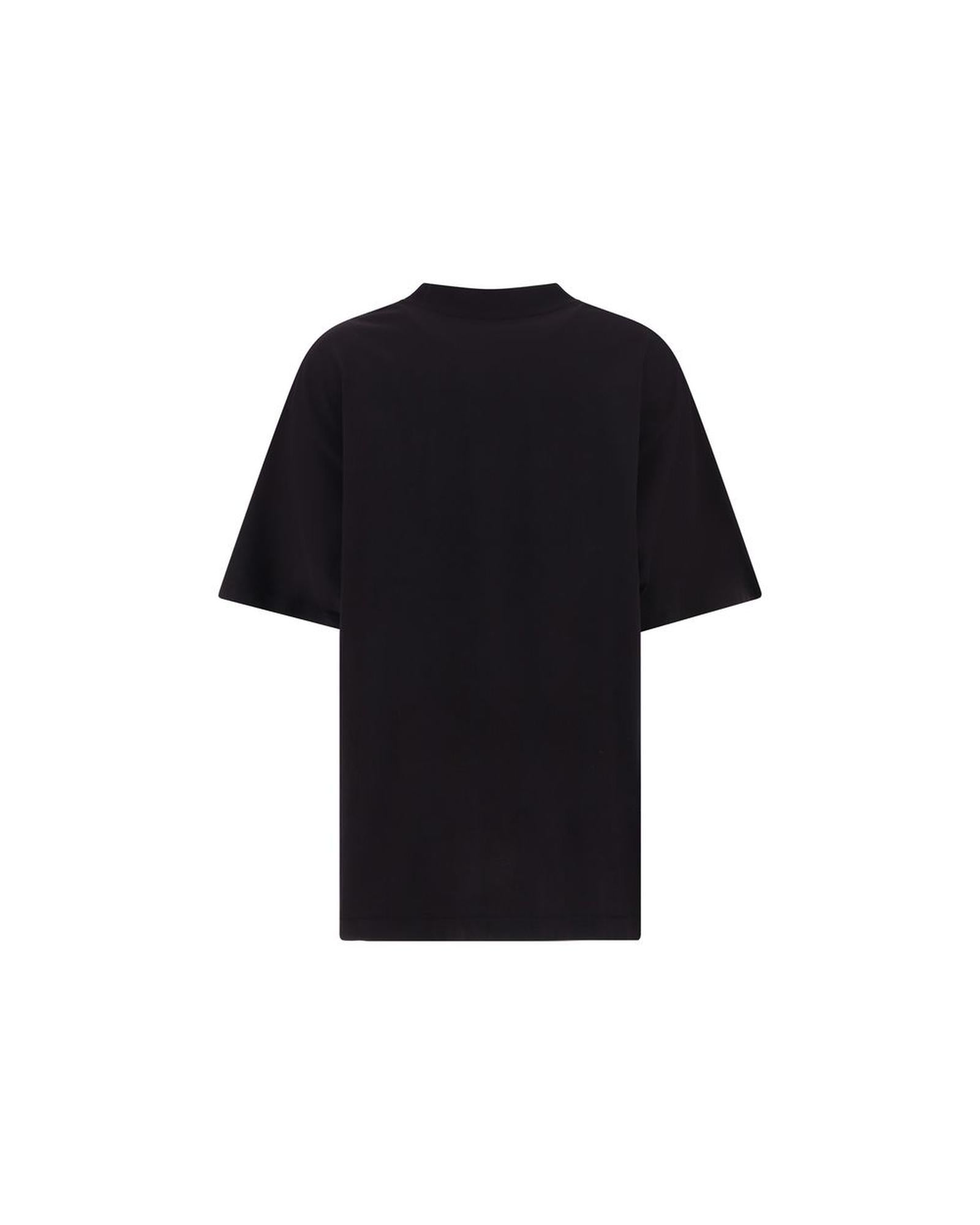 Balenciaga Logo TShirt Embroidered Cotton Women Black Tops