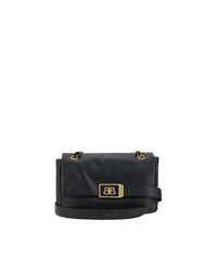 Balenciaga Modu Flap Shoulder Bag with Adjustable Chain Handle and Plaque Twist Closure Women Black ONE SIZE Black