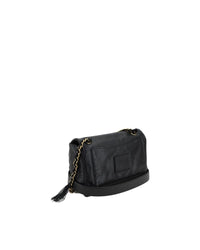 Balenciaga Modu Flap Shoulder Bag with Adjustable Chain Handle and Plaque Twist Closure Women Black