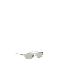 Balenciaga Rectangular Metal Sunglasses Women Silver