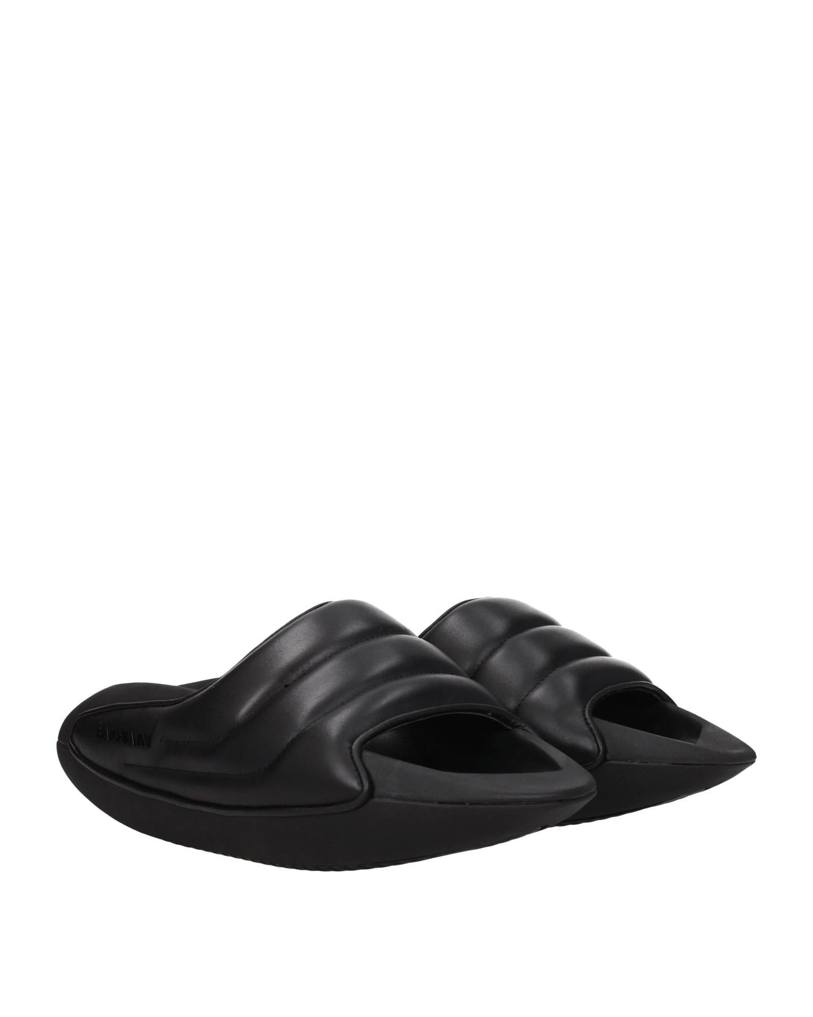 Balmain Quilted Sandals SlipOn Men Black