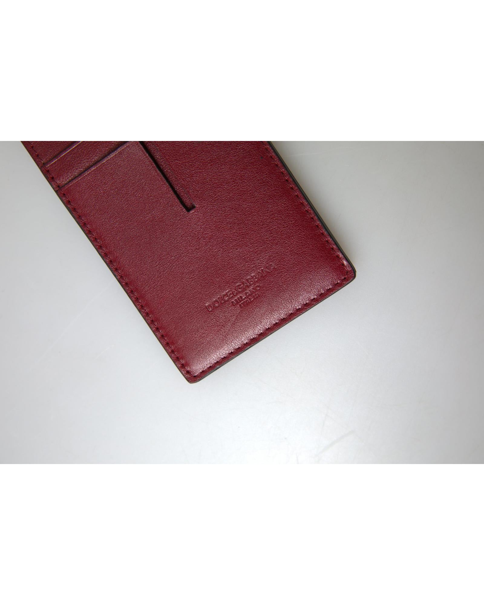 Dolce & Gabbana  Leather Card Holder with Strap - Red