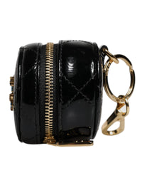 Dolce & Gabbana Compact Mirror Crystal Embellishment Women Black Wallets & Pouches
