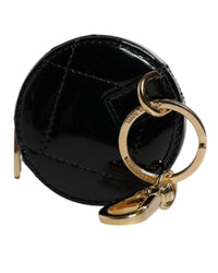 Dolce & Gabbana Compact Mirror Crystal Embellishment Women Black Wallets & Pouches