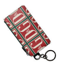 Dolce & Gabbana Card Holder Keyring Leather Wallet Men Green Wallets & Pouches