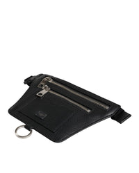 Dolce & Gabbana Leather Belt Bag with Multiple Compartments Black