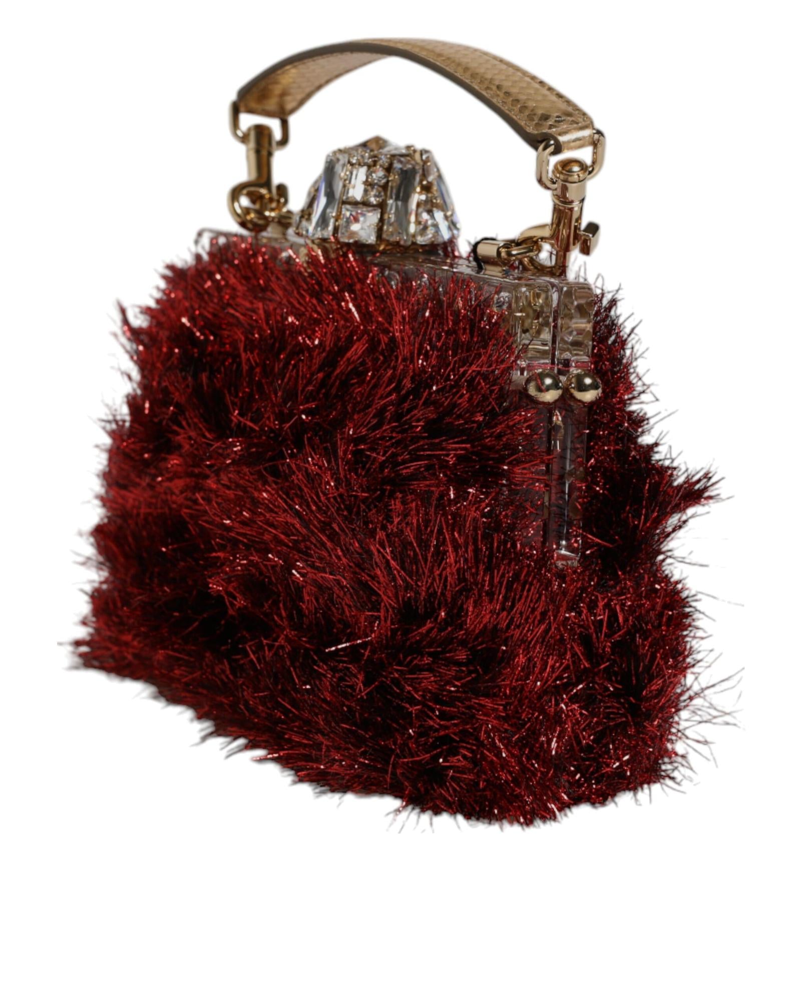 Dolce & Gabbana Red Tinsel Evening Handbag Women