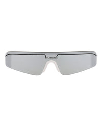 Balenciaga Unisex Shield/Wrap White White Silver Fashion Designer Eyewear