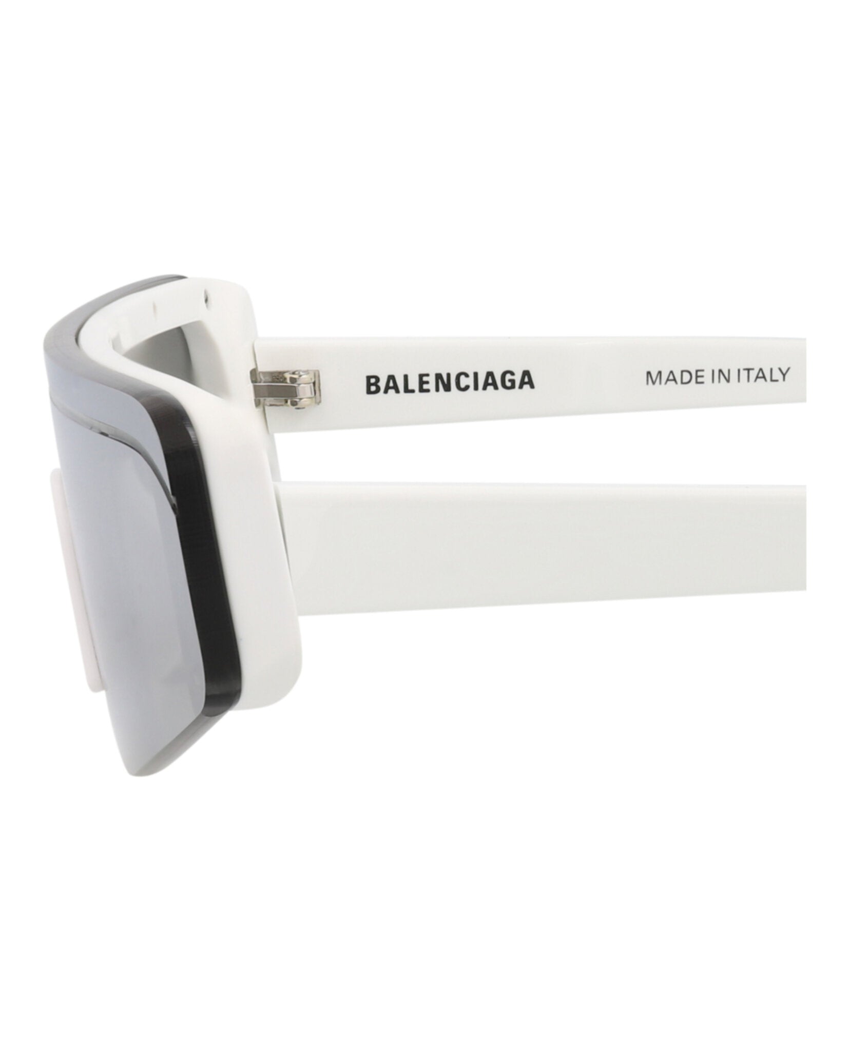Balenciaga Unisex Shield/Wrap White White Silver Fashion Designer Eyewear