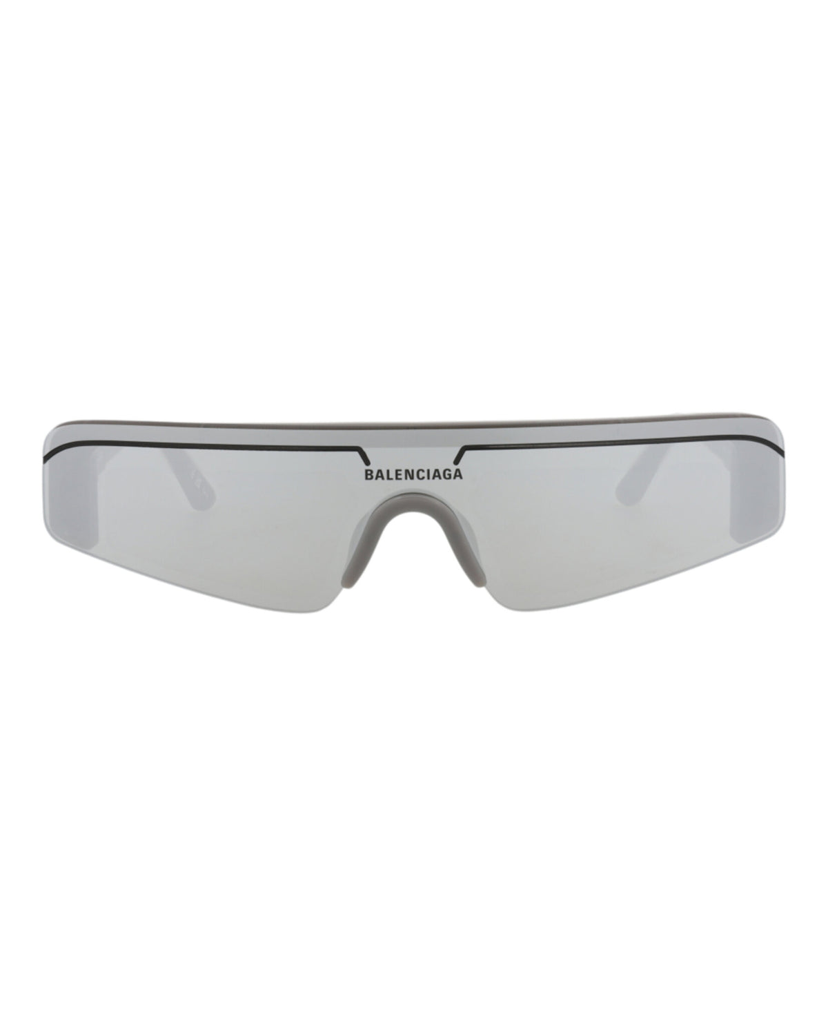 Balenciaga Balenciaga Unisex Shield/Wrap Grey Grey Silver Fashion Designer Eyewear