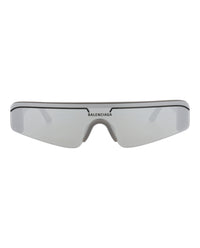 Balenciaga Balenciaga Unisex Shield/Wrap Grey Grey Silver Fashion Designer Eyewear