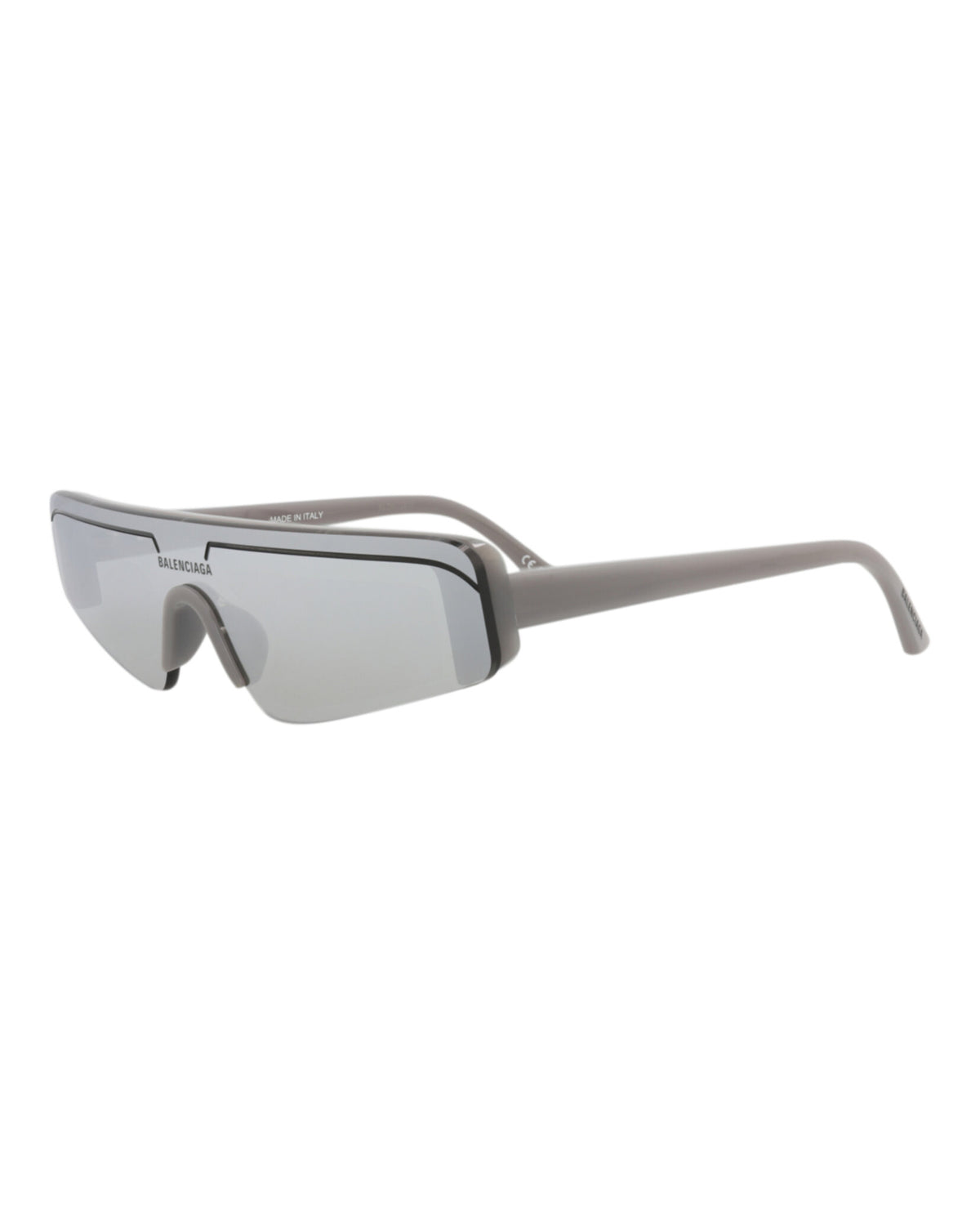 Balenciaga Balenciaga Unisex Shield/Wrap Grey Grey Silver Fashion Designer Eyewear