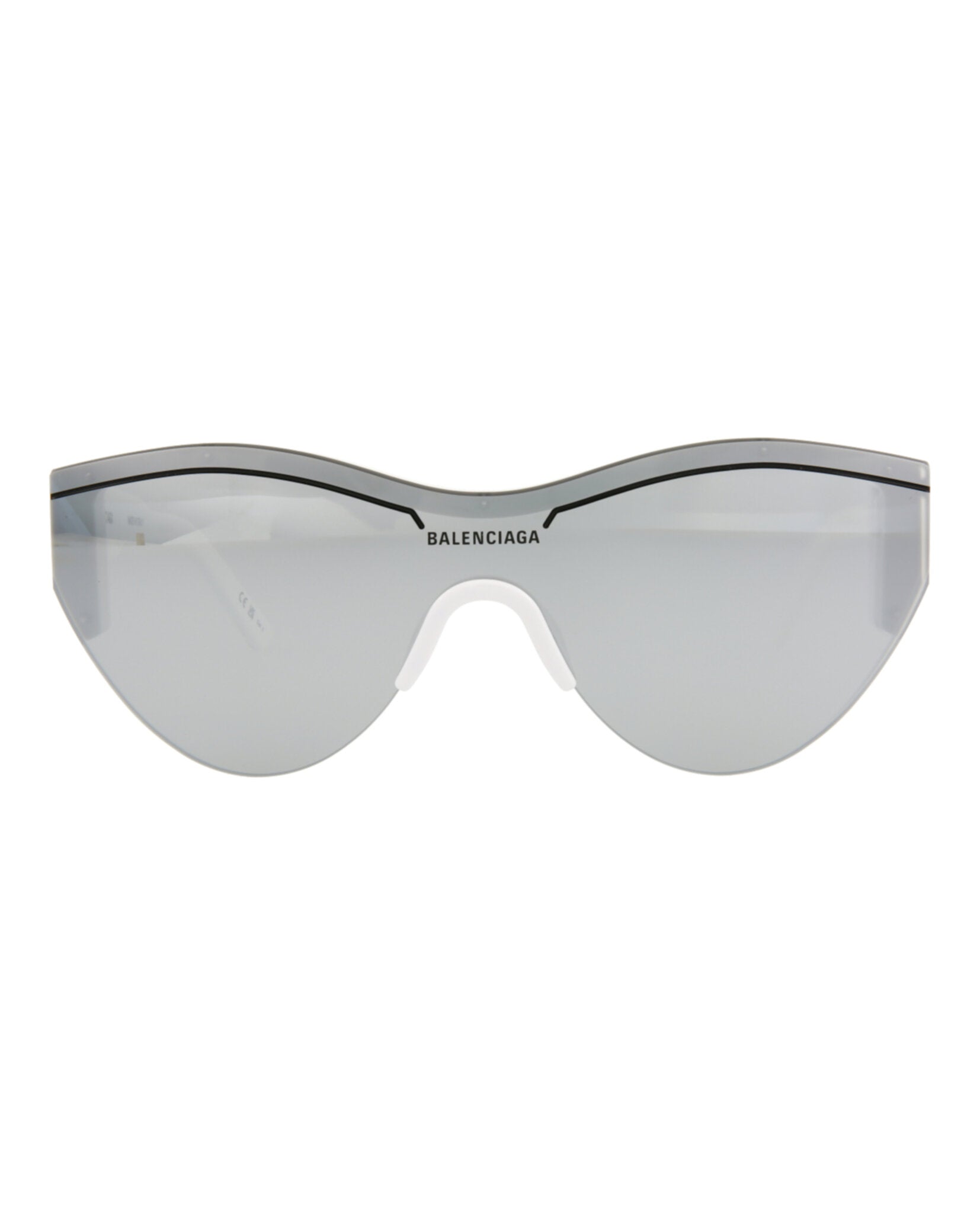 Balenciaga Balenciaga Unisex Shield/Wrap White White Silver Fashion Designer Eyewear