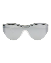 Balenciaga Balenciaga Unisex Shield/Wrap White White Silver Fashion Designer Eyewear