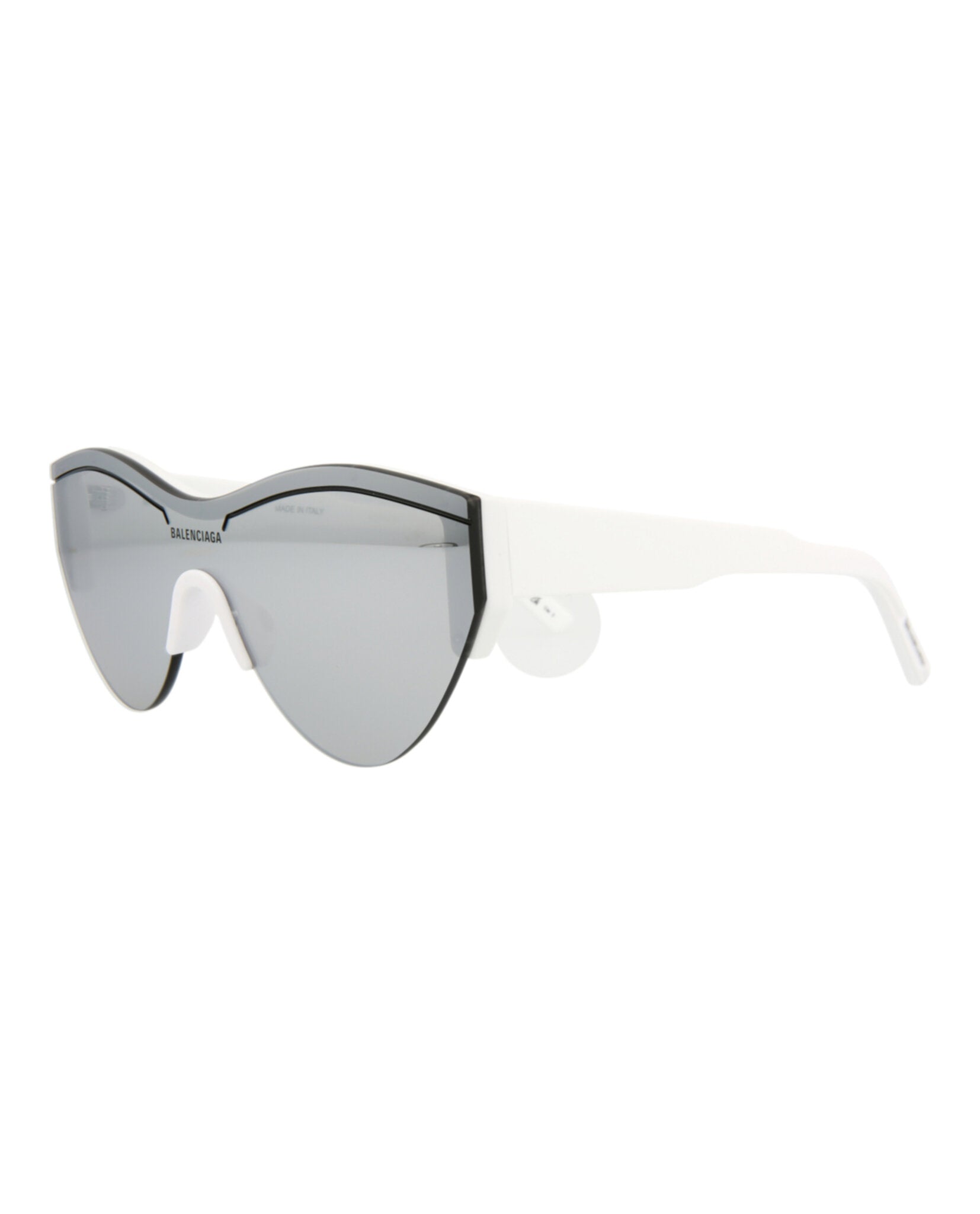 Balenciaga Balenciaga Unisex Shield/Wrap White White Silver Fashion Designer Eyewear