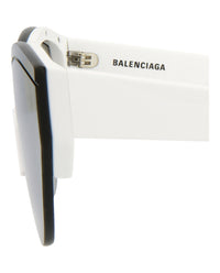 Balenciaga Balenciaga Unisex Shield/Wrap White White Silver Fashion Designer Eyewear