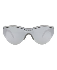 Balenciaga Unisex Shield/Wrap Grey Grey Silver Fashion Designer Eyewear