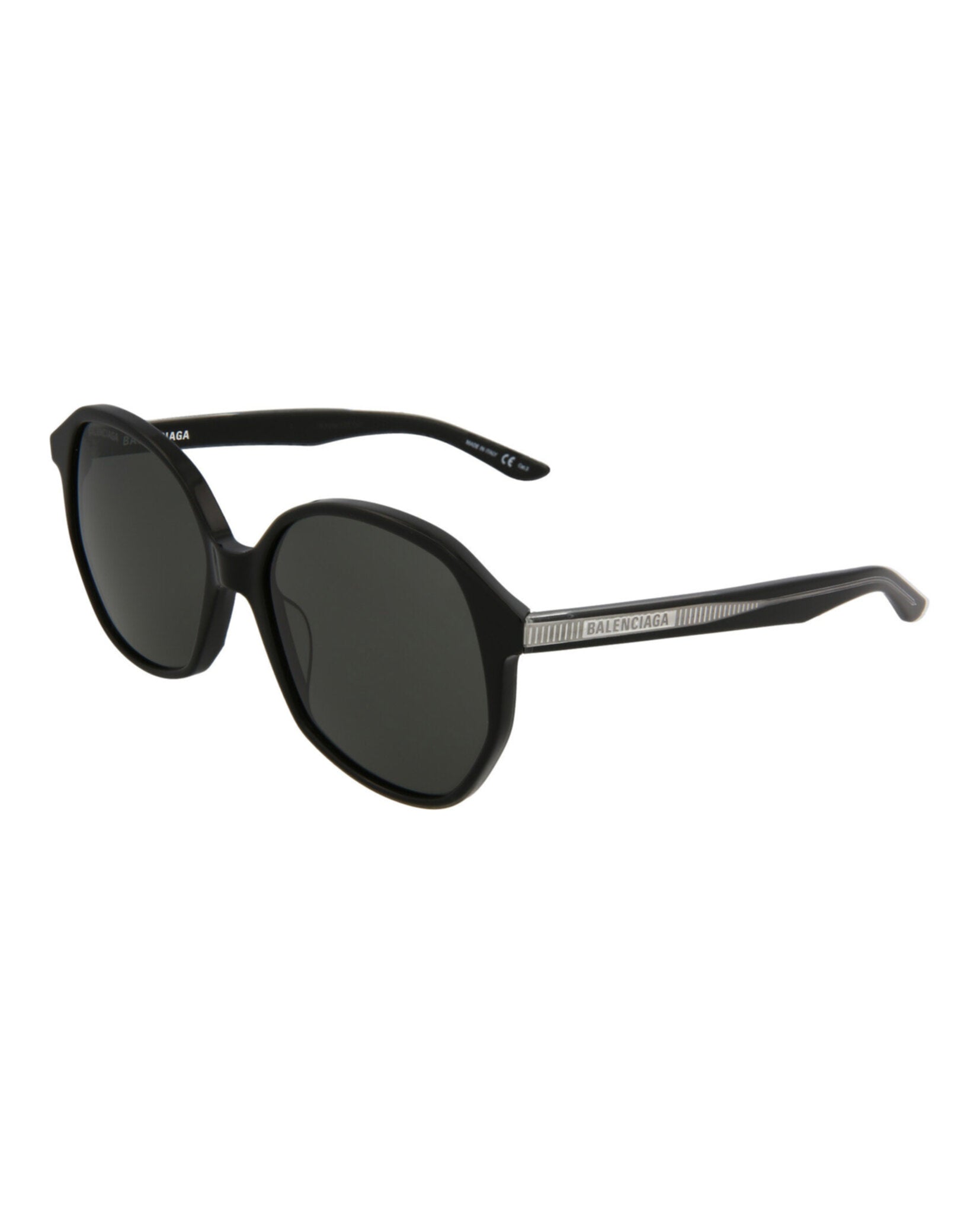 Balenciaga Womens Round/Oval Black Black Grey Fashion Designer Eyewear