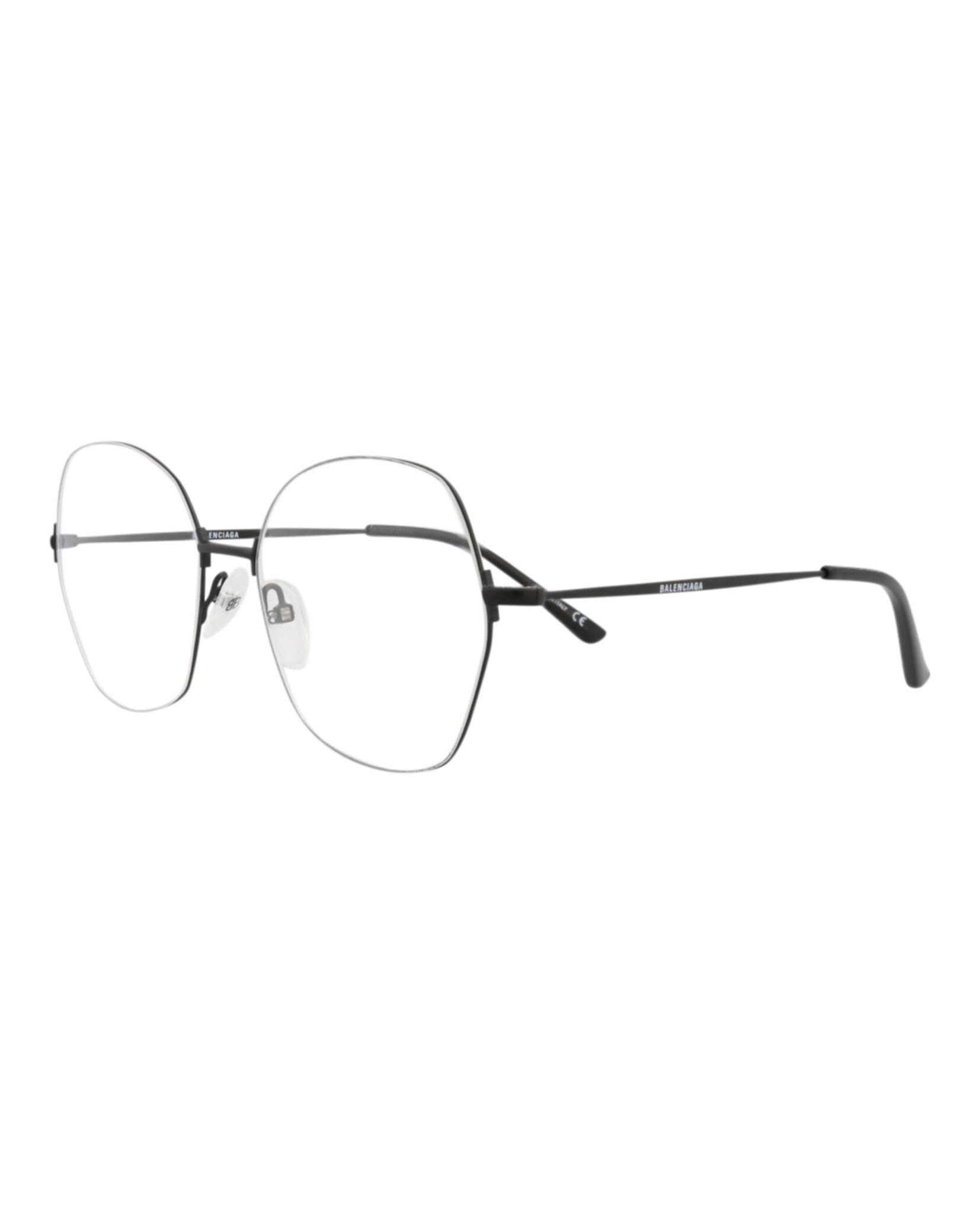 Balenciaga Unisex Round/Oval Black Black Transparent Fashion Designer Eyewear