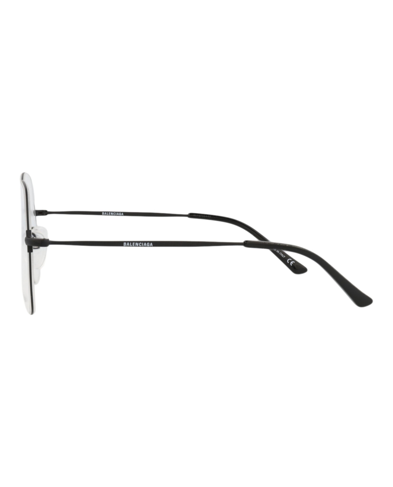 Balenciaga Unisex Round/Oval Black Black Transparent Fashion Designer Eyewear