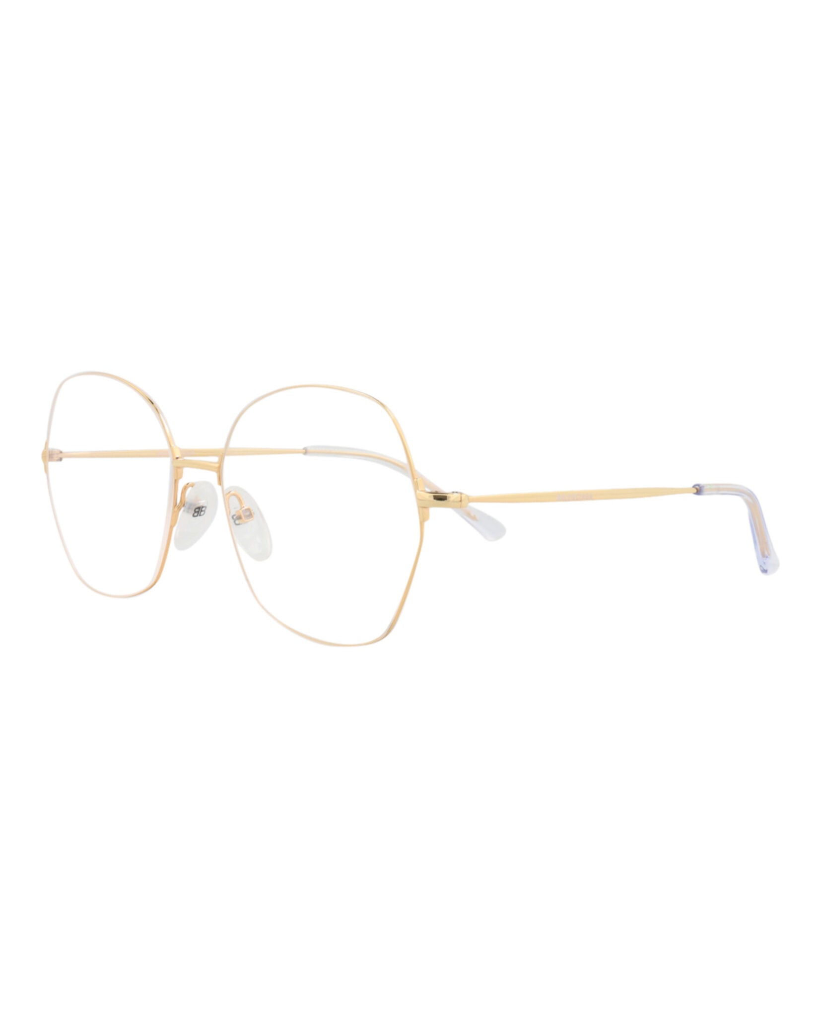 Balenciaga Unisex Round/Oval Gold Gold Transparent Fashion Designer Eyewear