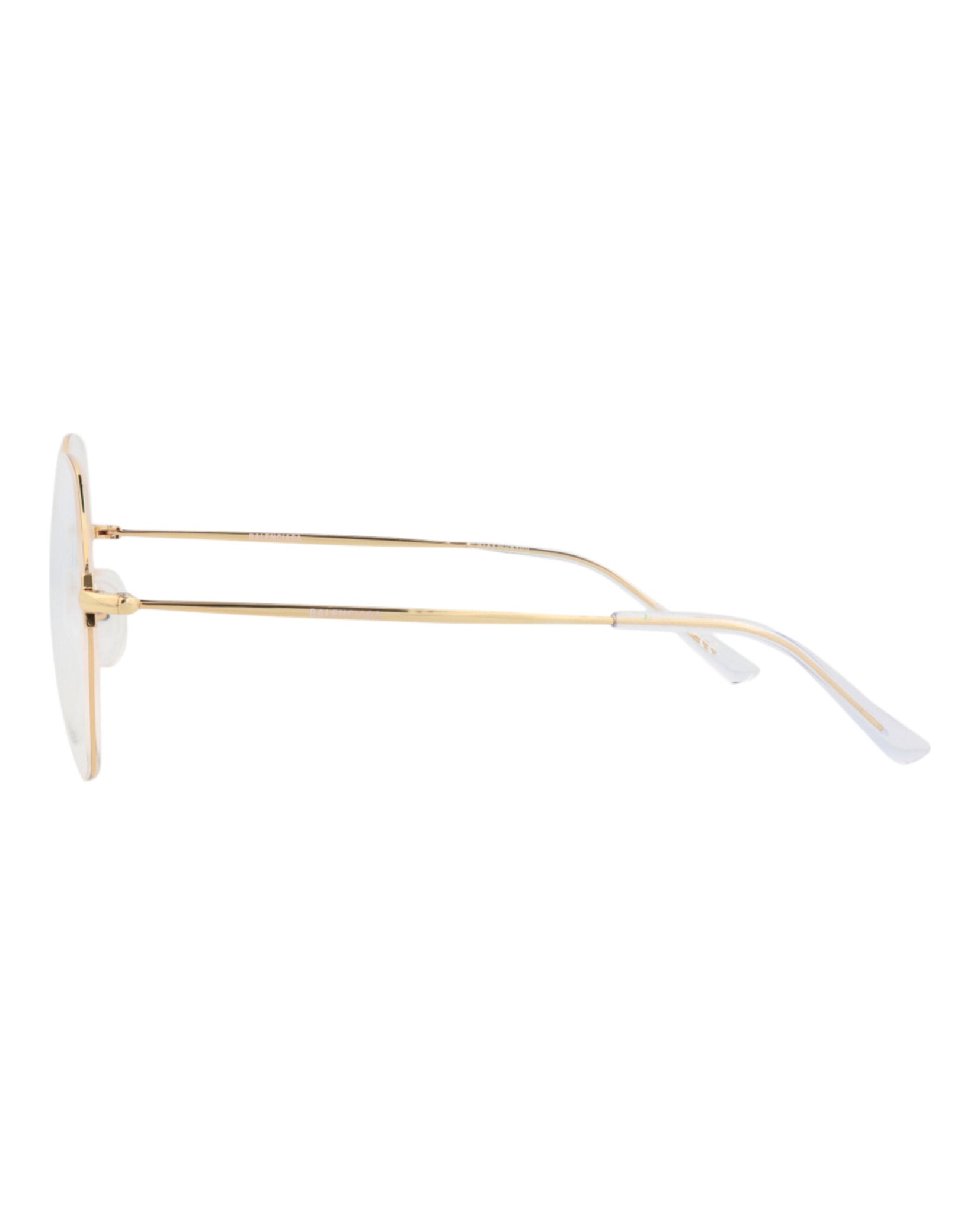 Balenciaga Unisex Round/Oval Gold Gold Transparent Fashion Designer Eyewear