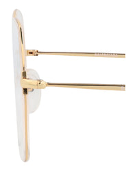 Balenciaga Unisex Round/Oval Gold Gold Transparent Fashion Designer Eyewear