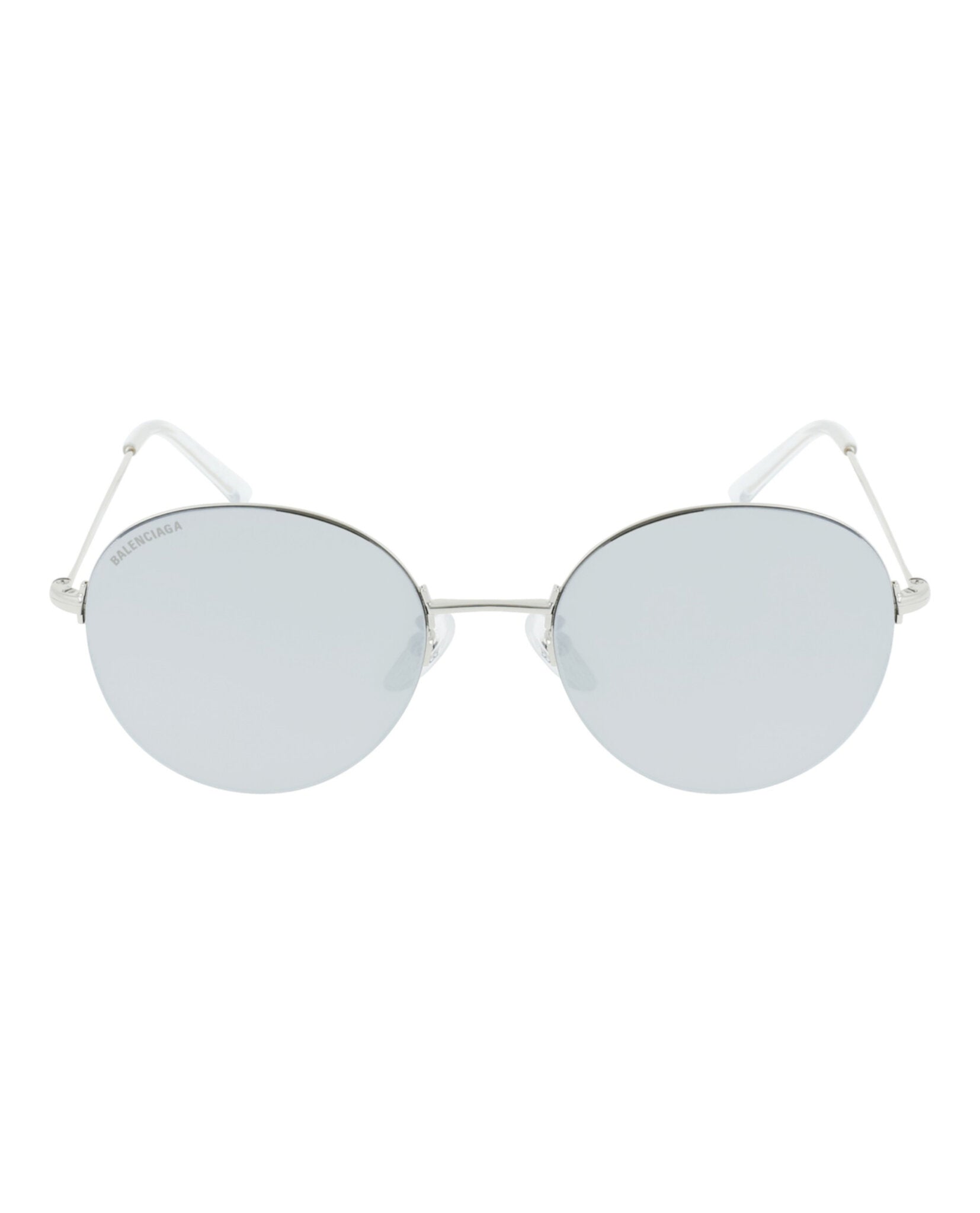Balenciaga Balenciaga Unisex Round/Oval Silver Silver Silver Fashion Designer Eyewear