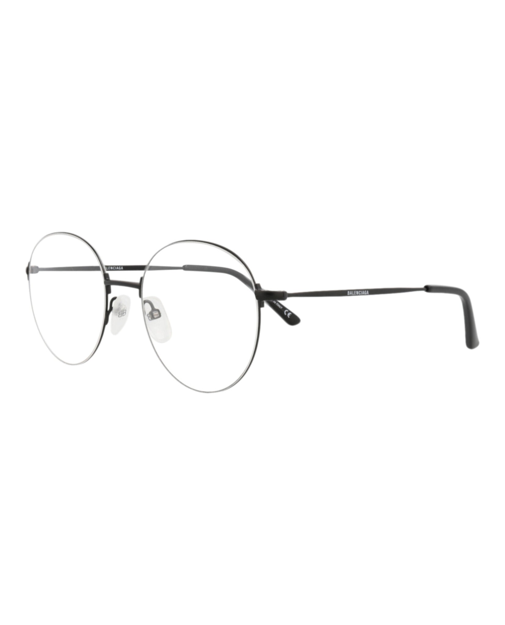 Balenciaga Unisex Round/Oval Black Black Transparent Fashion Designer Eyewear
