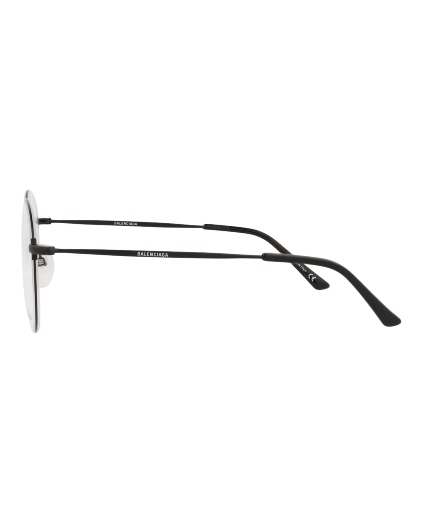 Balenciaga Unisex Round/Oval Black Black Transparent Fashion Designer Eyewear