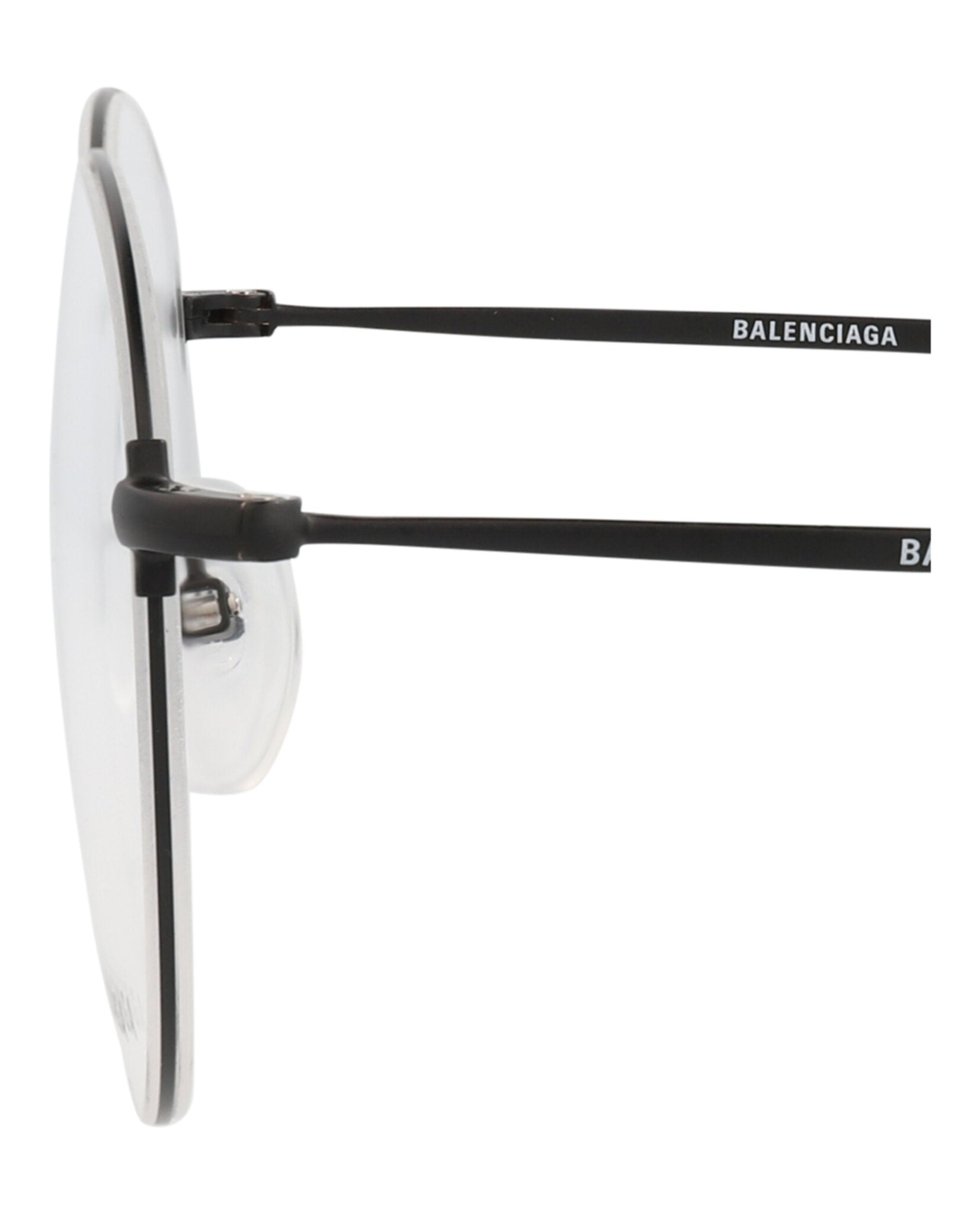 Balenciaga Unisex Round/Oval Black Black Transparent Fashion Designer Eyewear