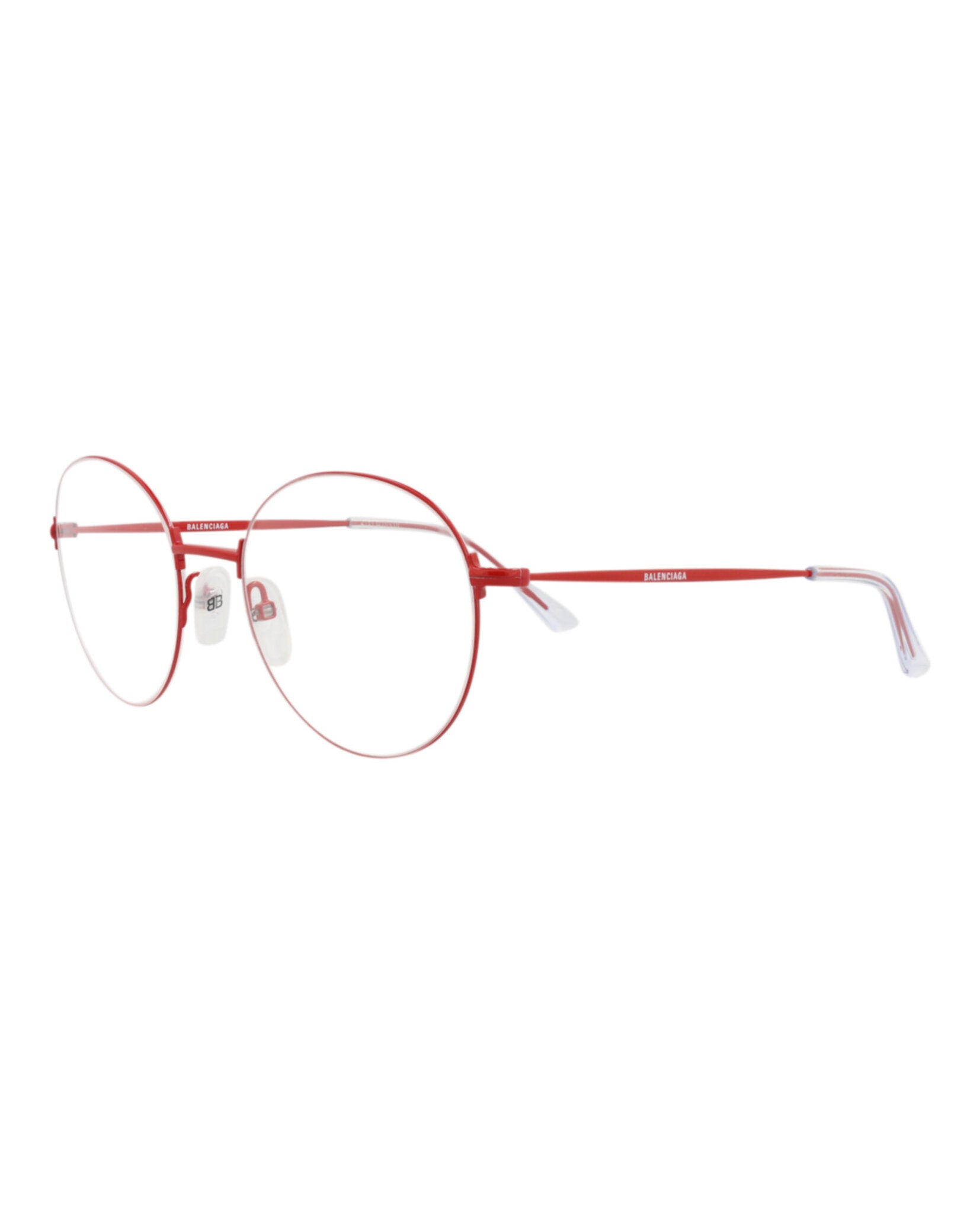 Balenciaga Unisex Round/Oval Red Red Transparent Fashion Designer Eyewear