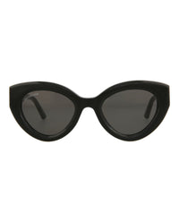 Balenciaga Womens Cat Eye Black Black Grey Fashion Designer Eyewear