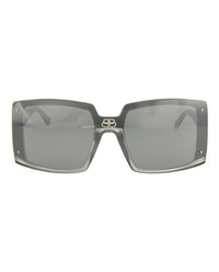 Balenciaga Womens Square/Rectangle Ruthenium Ruthenium Silver Fashion Designer Eyewear