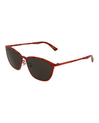 Balenciaga Unisex Square/Rectangle Red Red Grey Fashion Designer Eyewear
