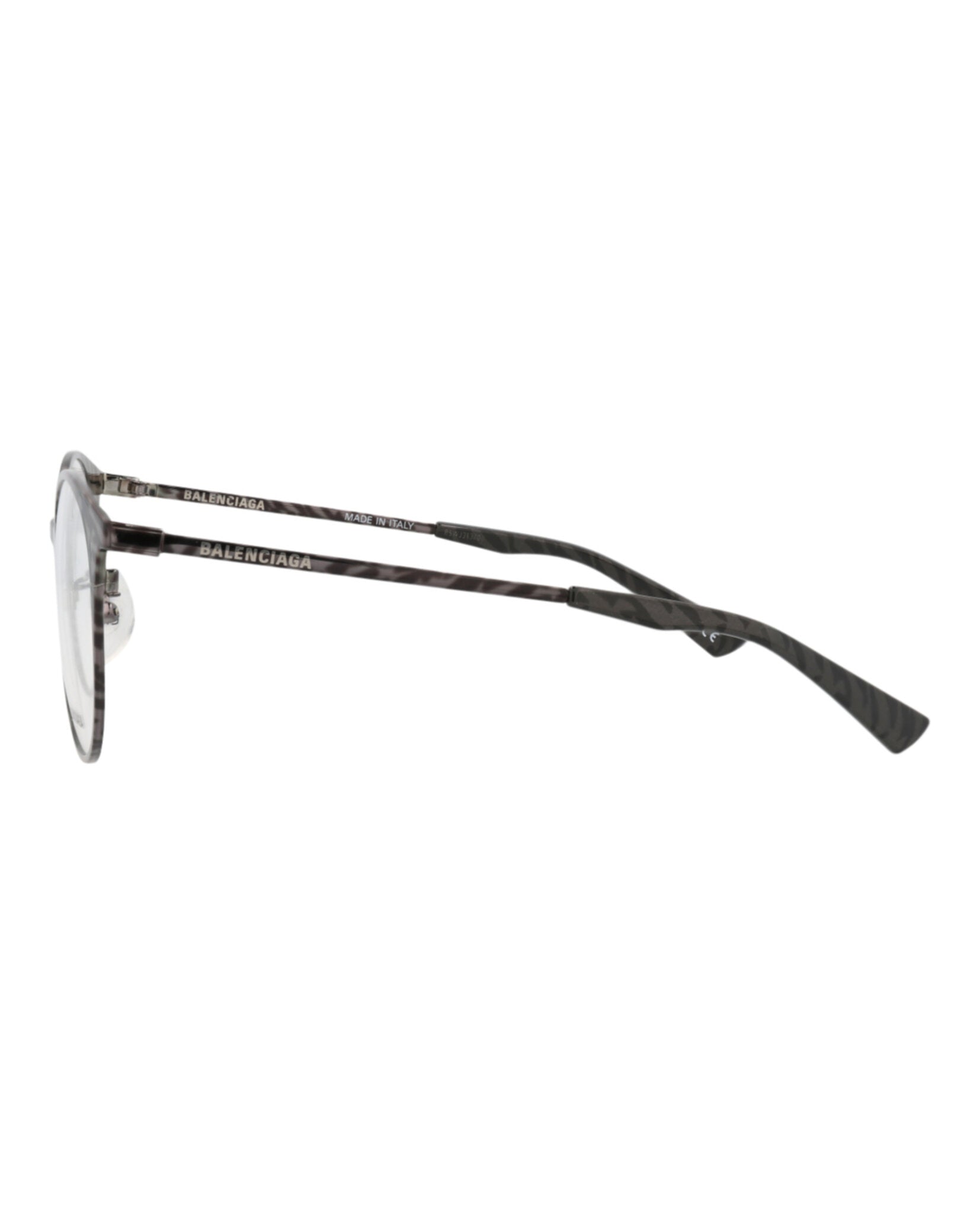 Balenciaga Womens Round/Oval Ruthenium Ruthenium Transparent Fashion Designer Eyewear