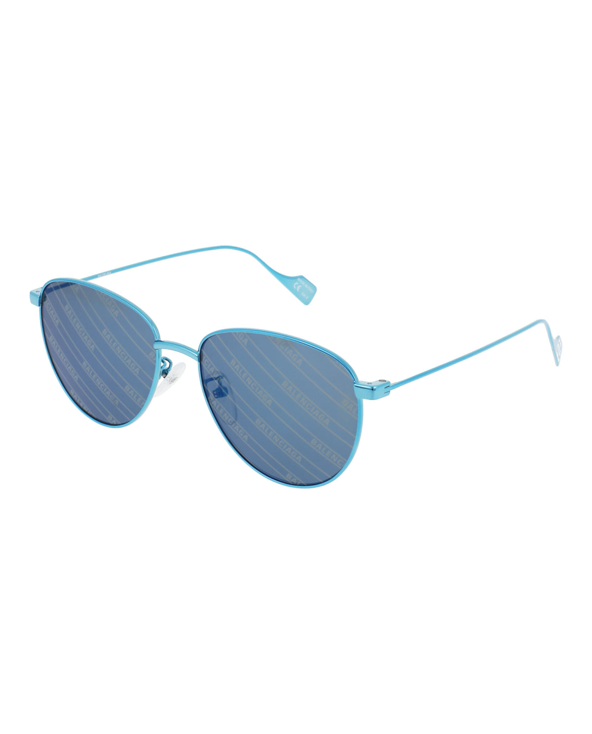 Balenciaga Unisex Round/Oval Shiny Blue Fashion Designer Eyewear