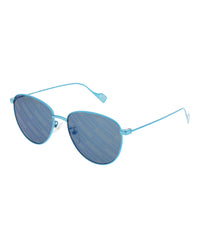 Balenciaga Unisex Round/Oval Shiny Blue Fashion Designer Eyewear