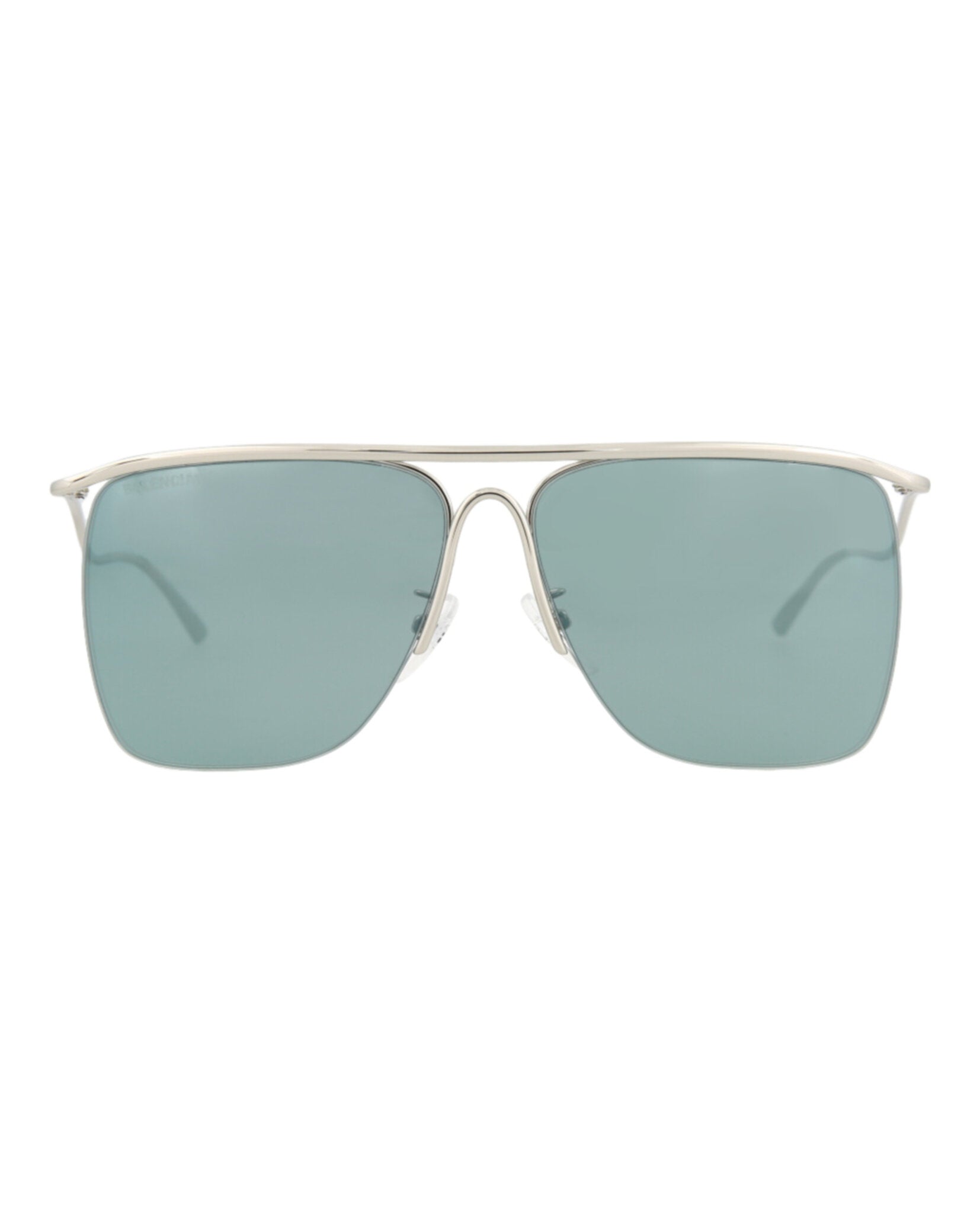 Balenciaga Unisex Aviator SILVER SILVER LIGHT BLUE Fashion Designer Eyewear