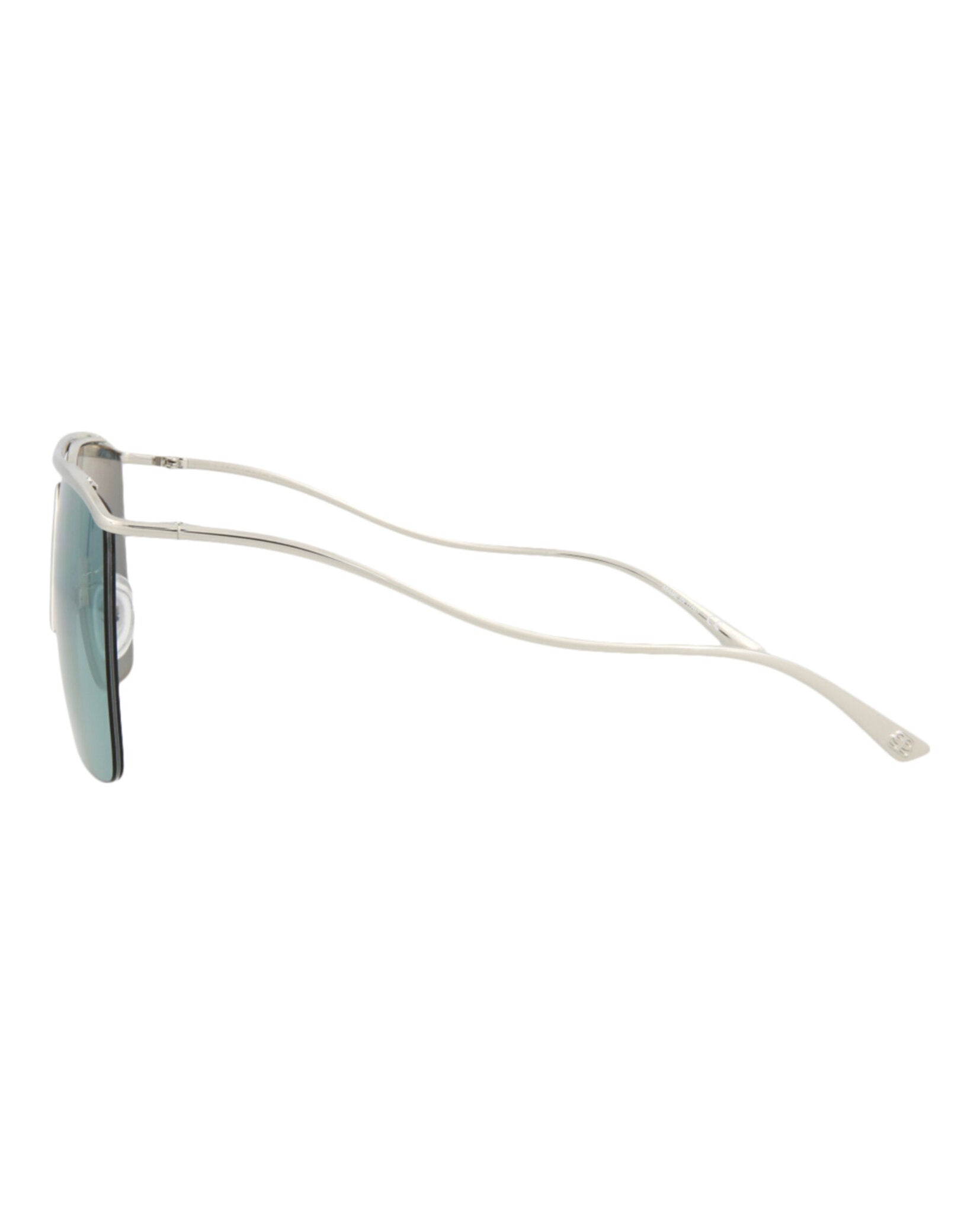 Balenciaga Unisex Aviator SILVER SILVER LIGHT BLUE Fashion Designer Eyewear