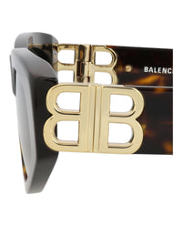 Balenciaga Womens Cat Eye Havana Gold Green Fashion Designer Eyewear