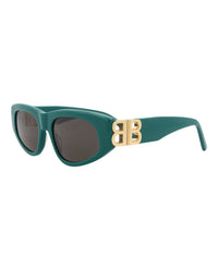 Balenciaga Womens Cat Eye Green Gold Grey Fashion Designer Eyewear